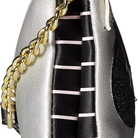 Betsey J.Silver sleeping cat Double Crossbody Bag - Picture 5 of 5